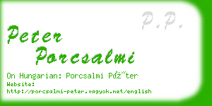 peter porcsalmi business card